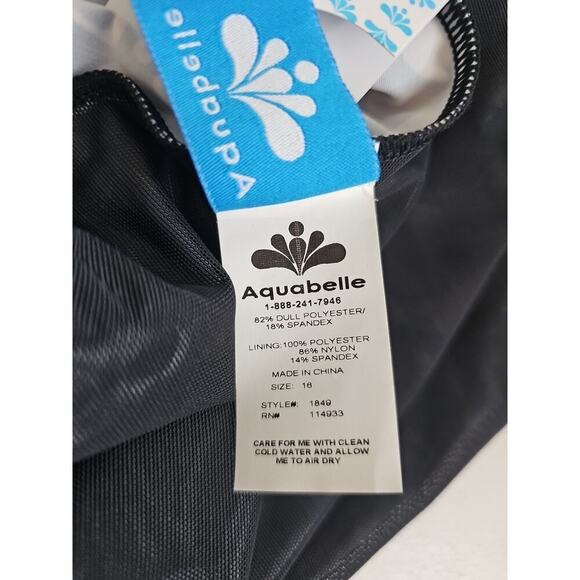 Aquabelle ~Woman Size 16~ White/Black One Piece Swimsuit NWT. - Picture 6 of 10